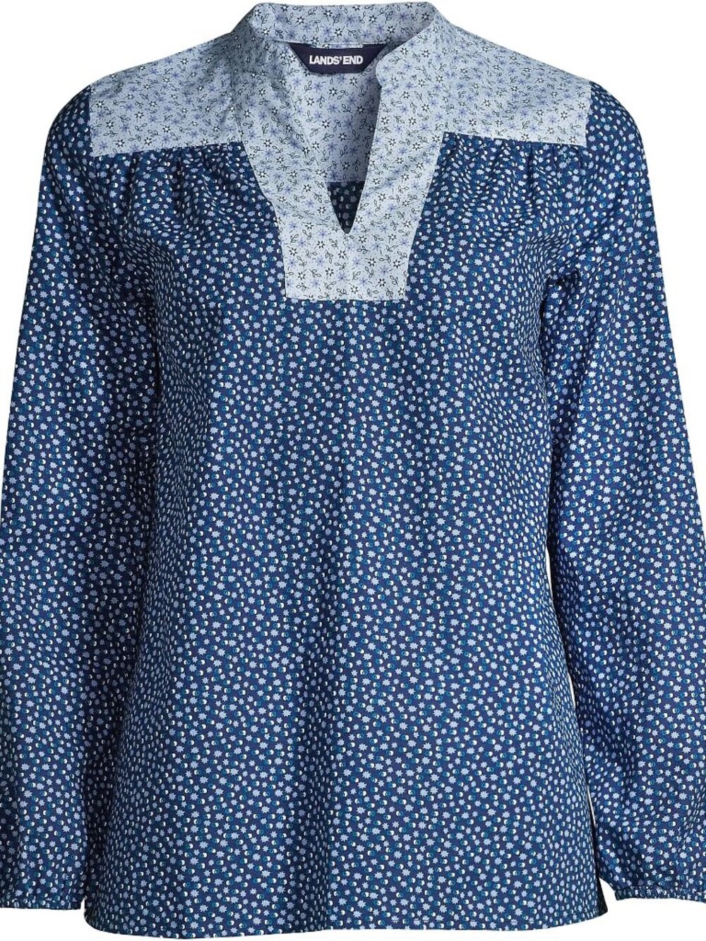 NWT Lands' End Cotton Poplin Peasant Shirt, S